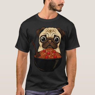 T-shirt Illustration de bol de nouilles de chien mignon ma