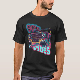 T-shirt Illustration de Boombox Vibes Retro 90s