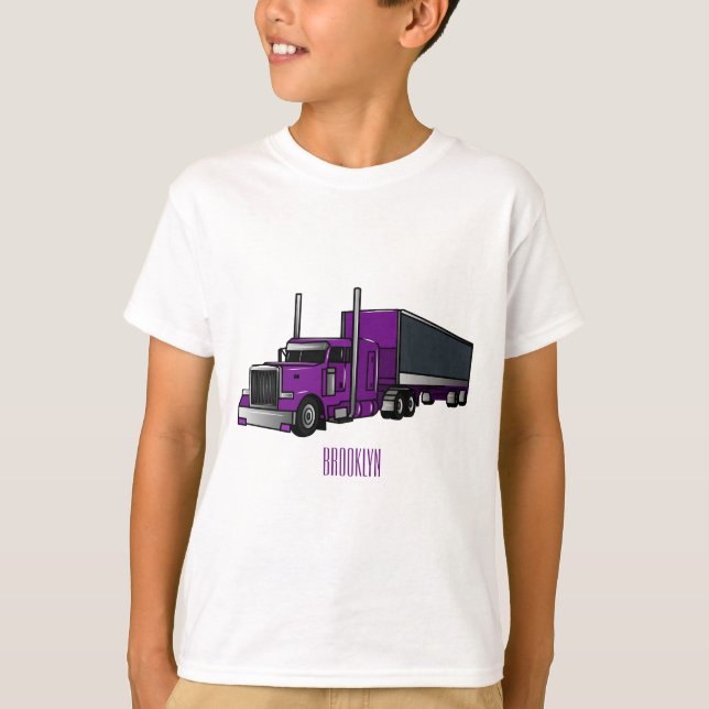 T-shirt Illustration de camion semi-remorque (Devant)