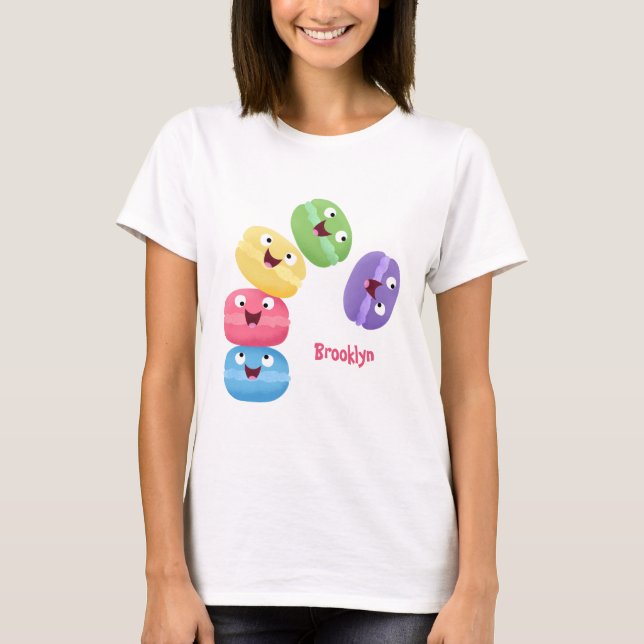 T-shirt Illustration de caricature de macarons marrant mig (Devant)