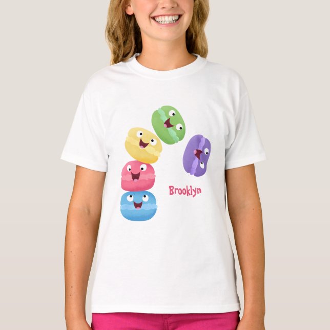 T-shirt Illustration de caricature de macarons marrant mig (Devant)