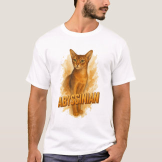 T-shirt Illustration de chat abyssinique artistique Aquare
