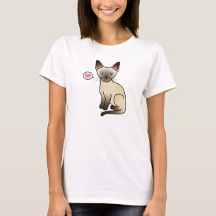 T-shirt Illustration de chat de race Siamese pointe au cho
