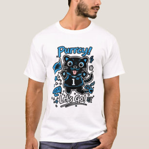 T-shirt Illustration de chat fan de football – Style masco