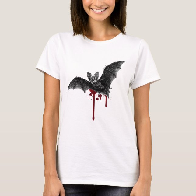 T-shirt Illustration de chauve-souris victorienne avec écl (Devant)