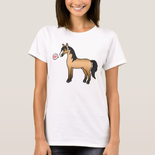 T-shirt Illustration de cheval Buckskin - Amour de cheval