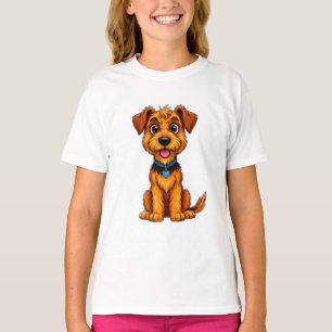 T-shirt Illustration de chien Airedale Terrier amoureux de