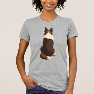 T-shirt Illustration de chien Border Collie vintage de dos