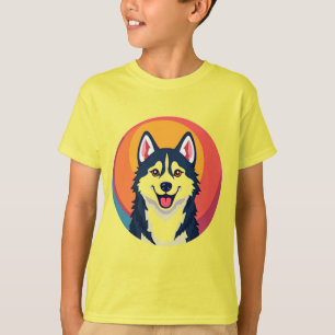 T-shirt Illustration de chien de dessin animé mignon