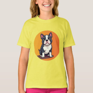 T-shirt Illustration de chien de dessin animé mignon