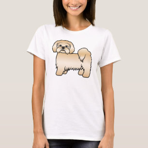 T-shirt Illustration de chien de dessin animé mignon Lhasa