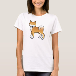 T-shirt Illustration de chien de dessin animé mignon Shiba