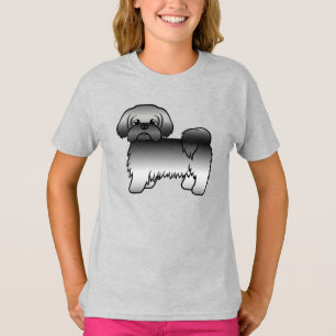 T-shirt Illustration de chien de dessin animé mignon Shih 