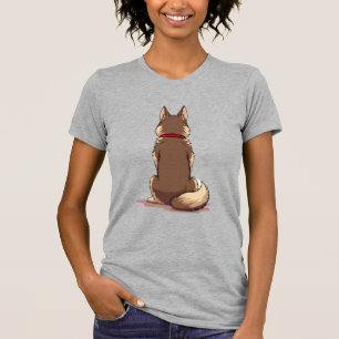 T-shirt Illustration de chien Husky vue arrière vintage ma