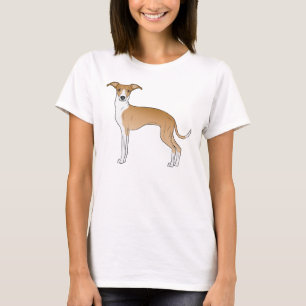 T-shirt Illustration de chien italien gris et blanc