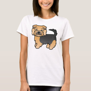T-shirt Illustration de chien Norfolk Terrier noir et feu
