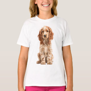 T-shirt Illustration de chiot Golden Cocker Spaniel pour e