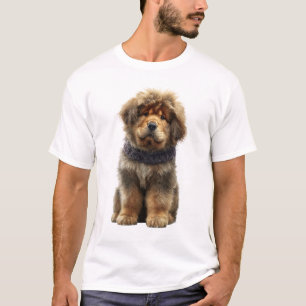 T-shirt Illustration de chiot Mastiff Tibétain Fluffy