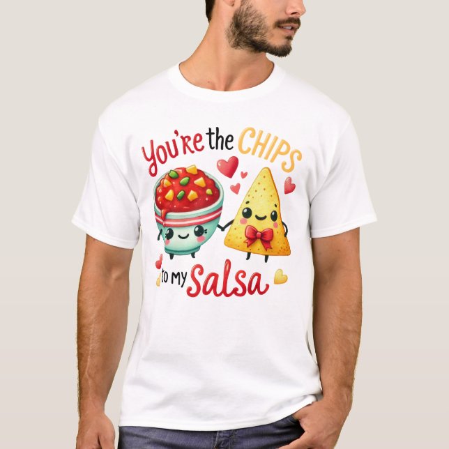 T-shirt Illustration de collation mignonne de chips et de  (Devant)