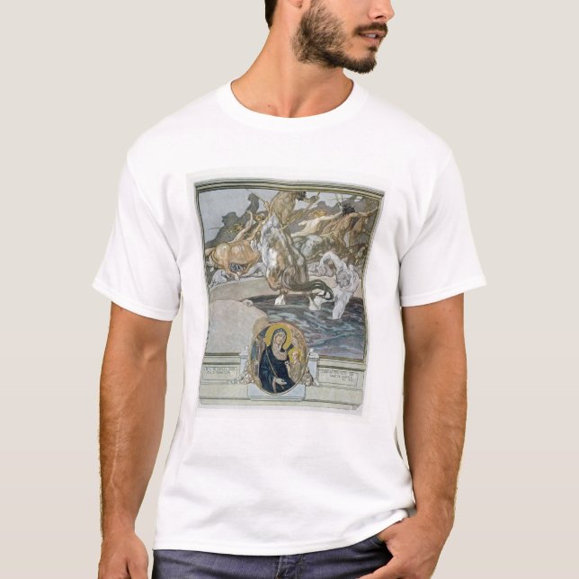 T-shirt Illustration de Comedy divin de Dante ' (Devant)