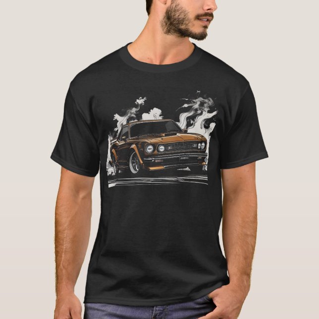 T-shirt Illustration de conduite automobile (Devant)