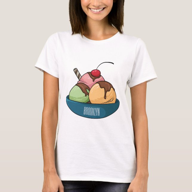T-shirt Illustration de crème glacée (Devant)