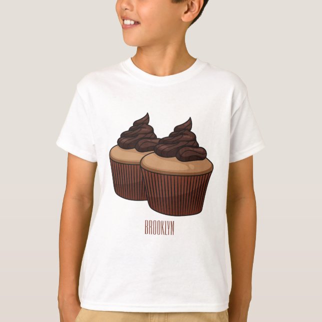 T-shirt Illustration de Cupcake (Devant)