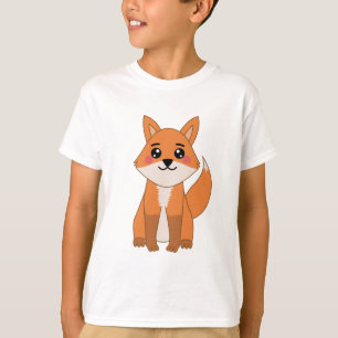 T-shirt Illustration de Cute Kawaii Orange Fox