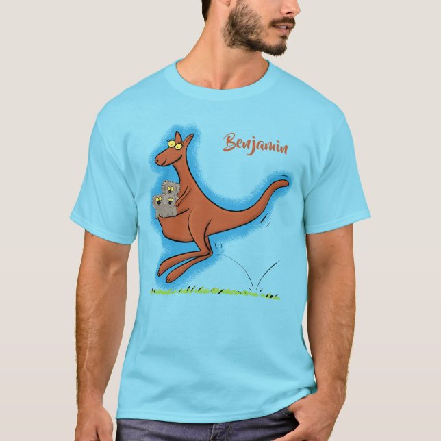 T-shirt Illustration de dessin animé Cute kangaroo et koal (Devant)