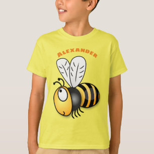 T-shirt Illustration de dessin animé d'abeilles joyeux