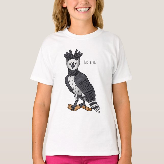 T-shirt Illustration de dessin animé d'aigle harpie (Devant)