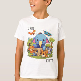 T-shirt Illustration de dessin animé d'animal mignon je su