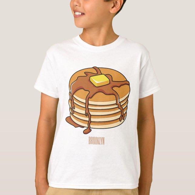 T-shirt Illustration de dessin animé de Pancake (Devant)
