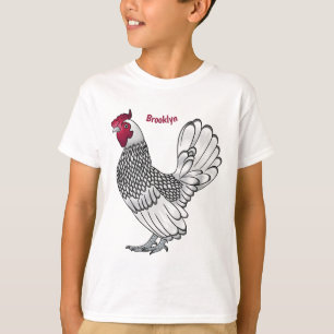 T-shirt illustration de dessin animé de poule Sebright
