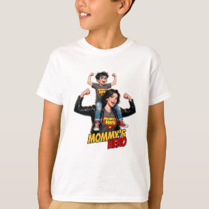 T-shirt Illustration de dessin animé de super maman et fil