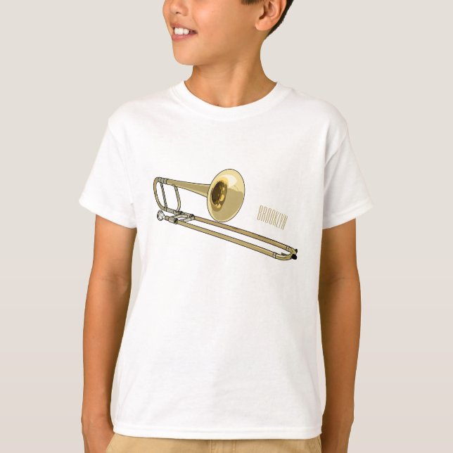 T-shirt Illustration de dessin animé de Trombone (Devant)