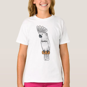 T-shirt Illustration de dessin animé d'oiseau cacatoès à h
