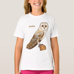 T-shirt Illustration de dessin animé d'oiseau chouette eff