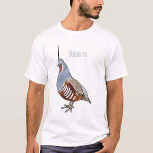 T-shirt illustration de dessin animé d'oiseau de colin des