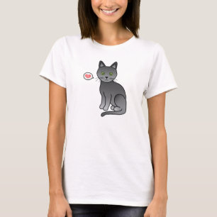 T-shirt Illustration de dessin animé mignon de chat Korat