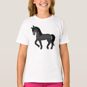 T-shirt Illustration de dessin animé mignon de cheval trot