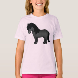 T-shirt Illustration de dessin animé mignon de poney Shetl