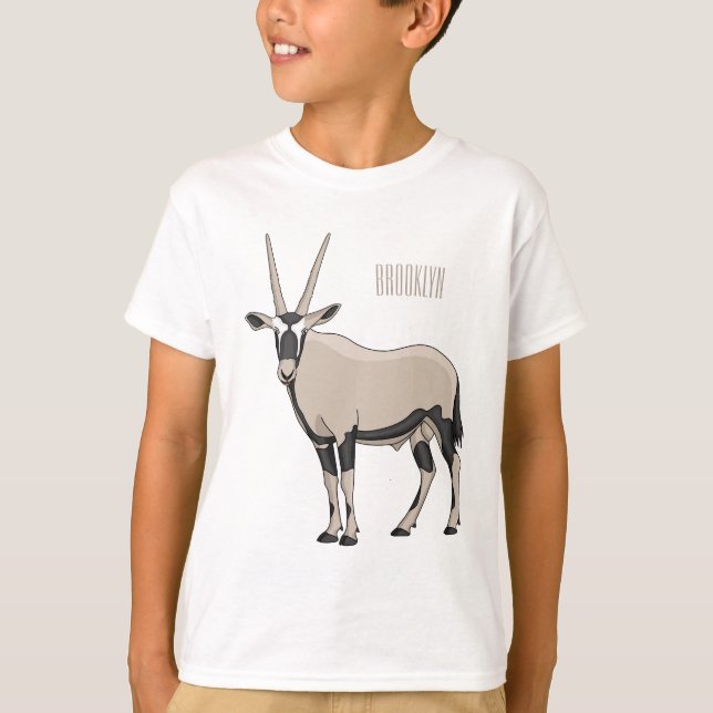 T-shirt Illustration de dessin animé Oryx (Devant)