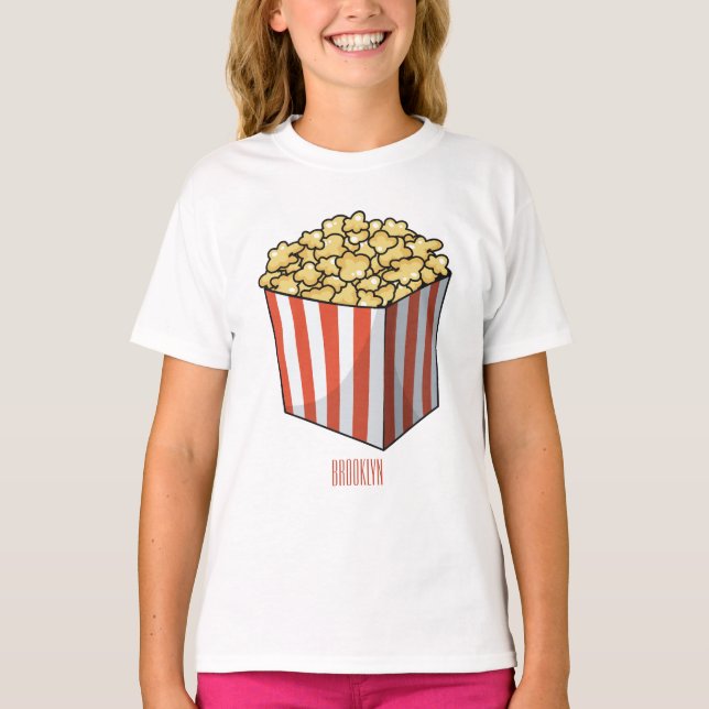 T-shirt Illustration de dessin animé Popcorn (Devant)