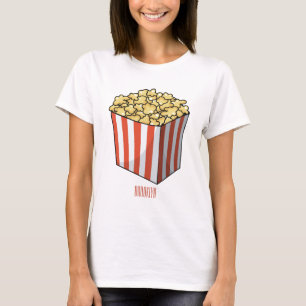 T-shirt Illustration de dessin animé Popcorn