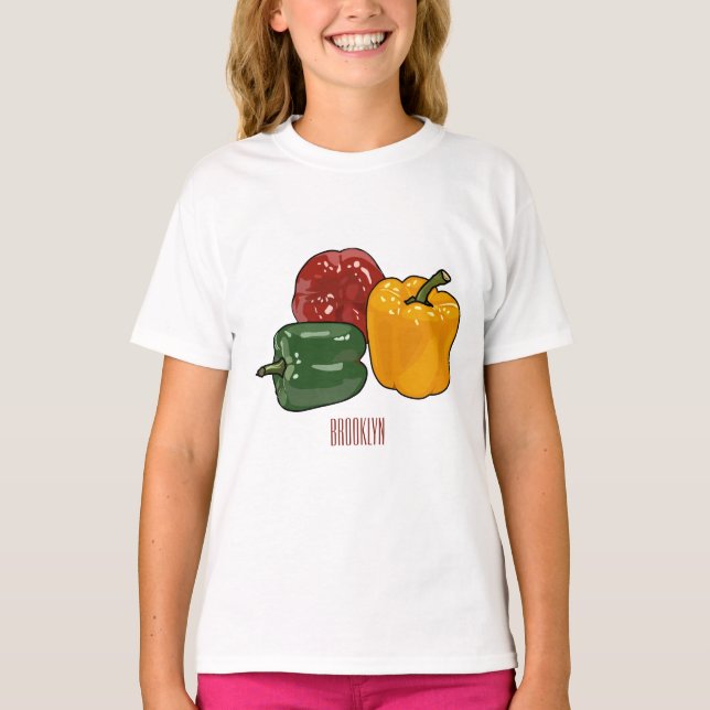 T-shirt Illustration de dessin de Capsicum (Devant)