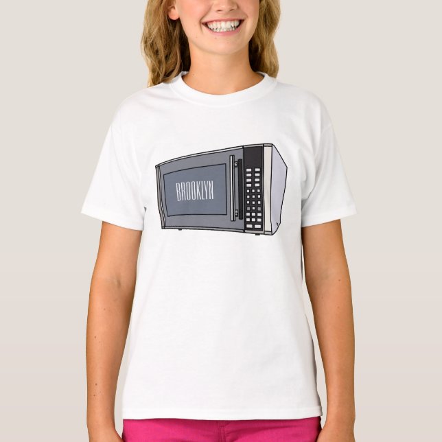 T-shirt Illustration de dessin sur micro-ondes (Devant)