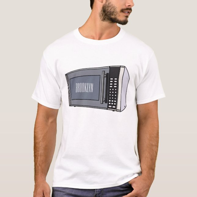 T-shirt Illustration de dessin sur micro-ondes (Devant)