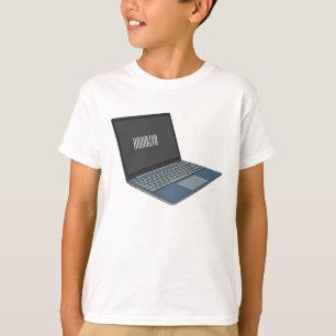 T-shirt Illustration de dessin sur ordinateur portable