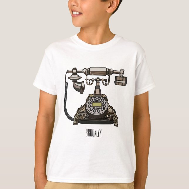 T-shirt Illustration de dessin téléphonique (Devant)